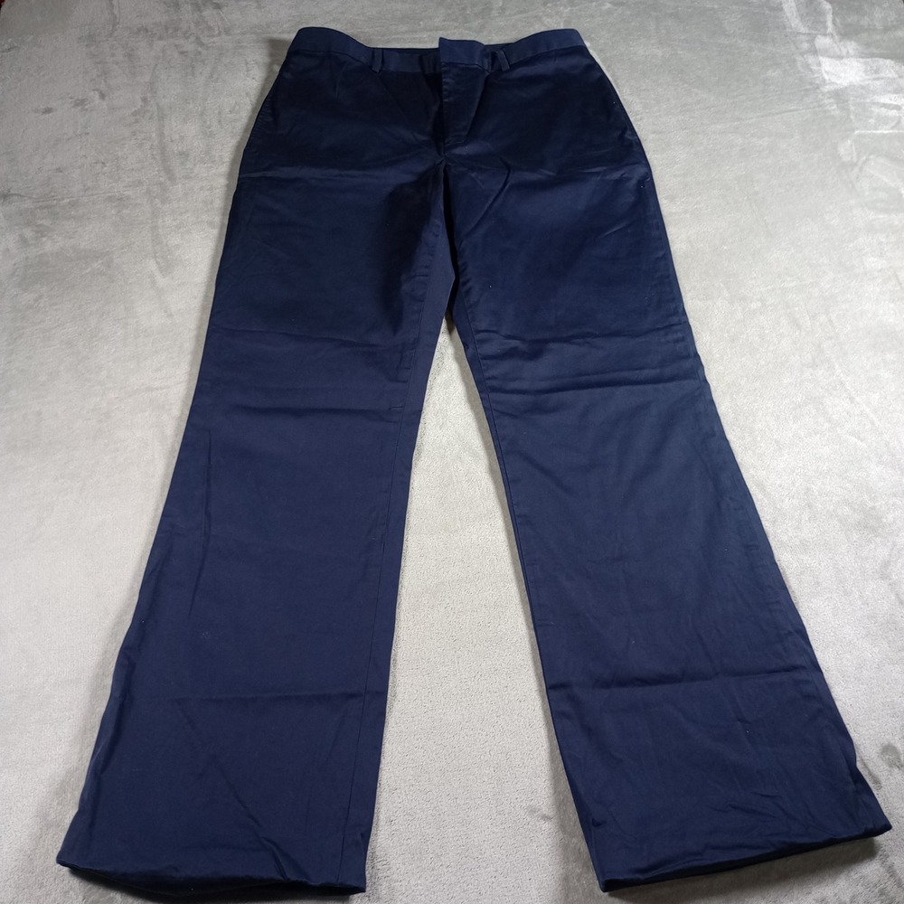 Ralph Lauren Golf Pants Womens 10 Navy Blue Straight Leg Stretch Chino Trousers